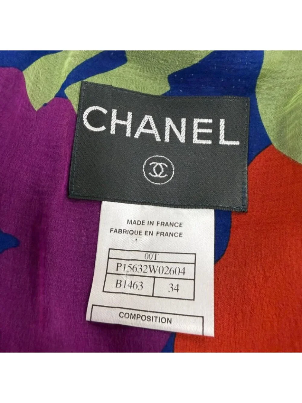 Chanel Vintage Silk CC Logo Circle Parts Tweed Jacket Skirt Set 34